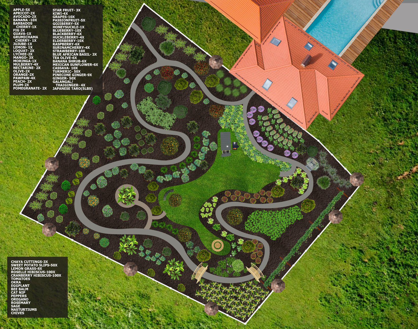Food Forest Design Rendering