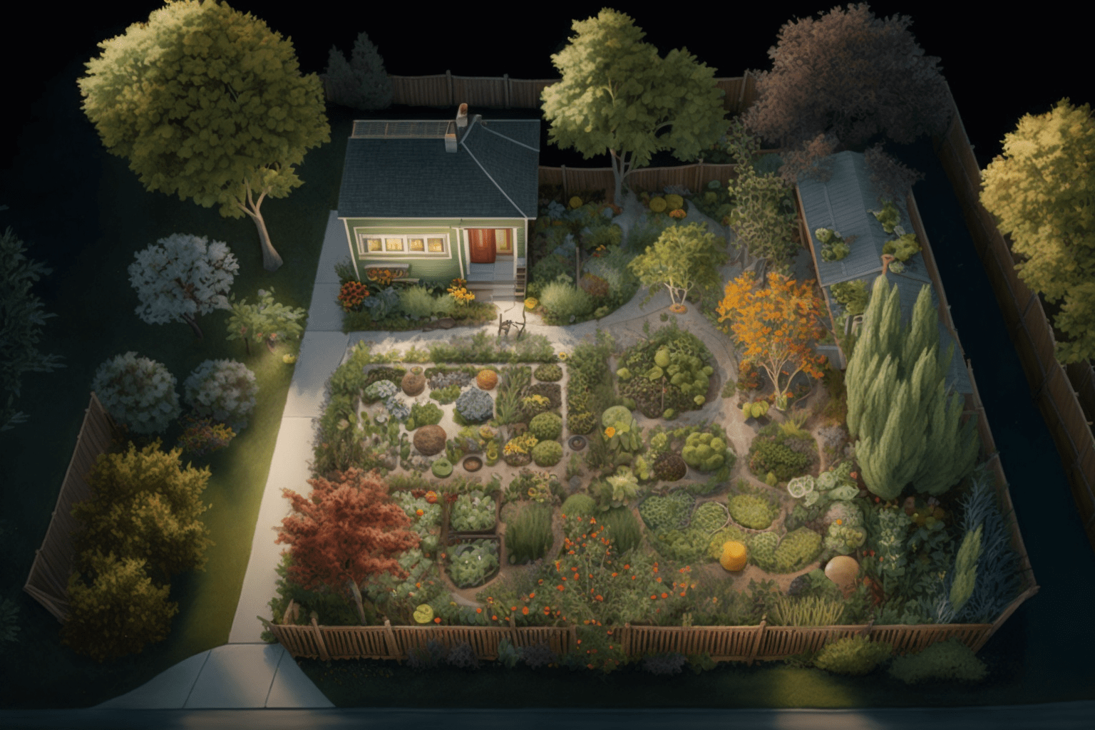 self sustaining food forest backyard