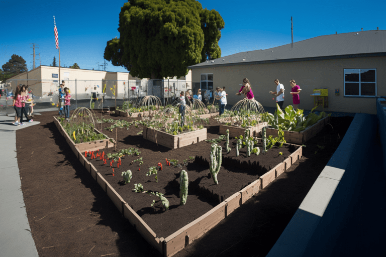 food forest installation at a school