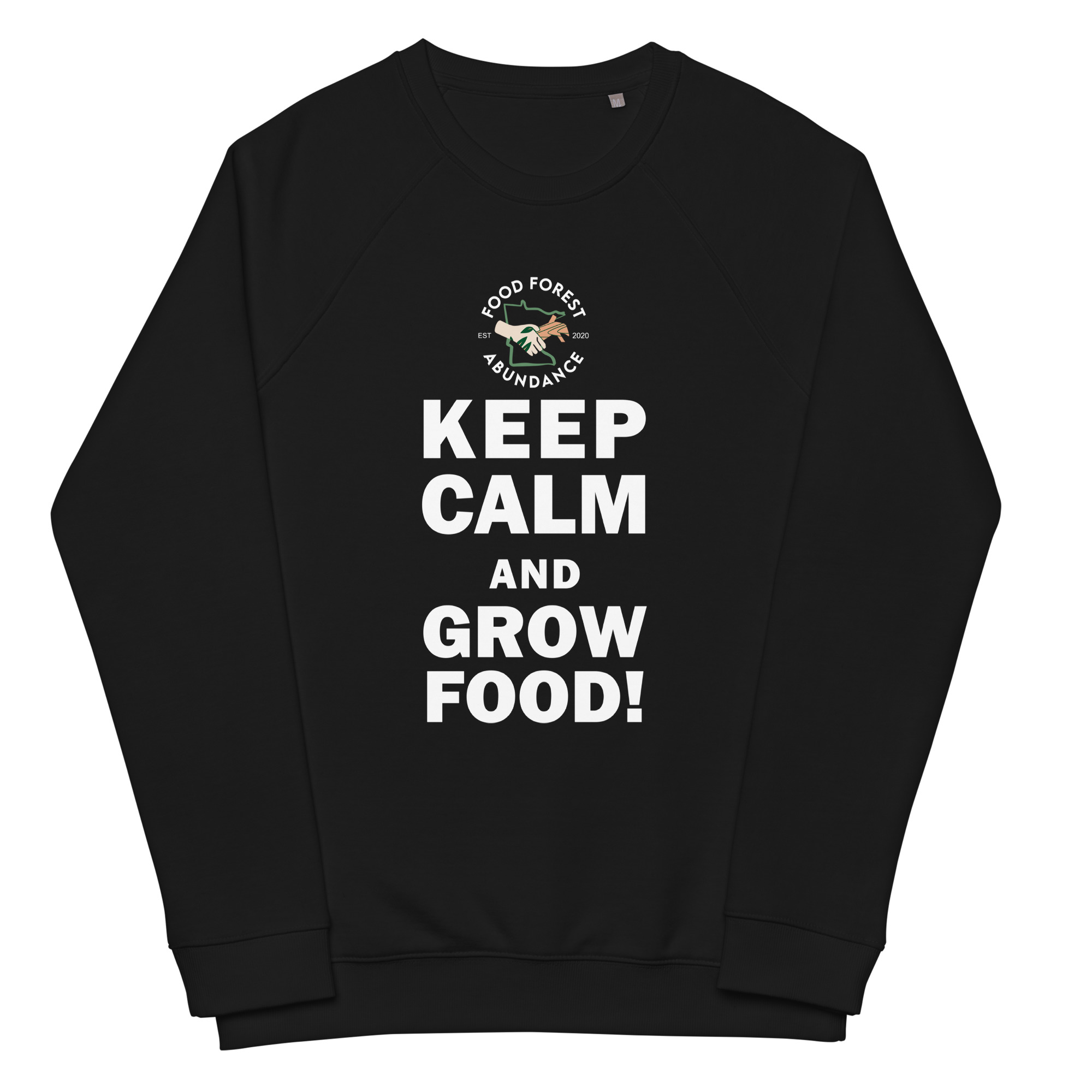 Keep Calm Unisex organic raglan sweatshirt