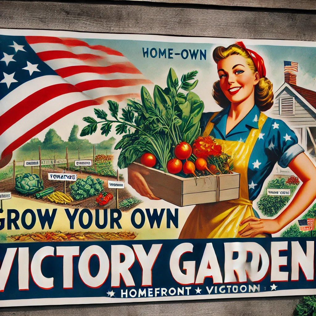 Victory Gardens: A Symbol of Resilience During WWII intage WWII poster promoting victory gardens with a woman holding vegetables
